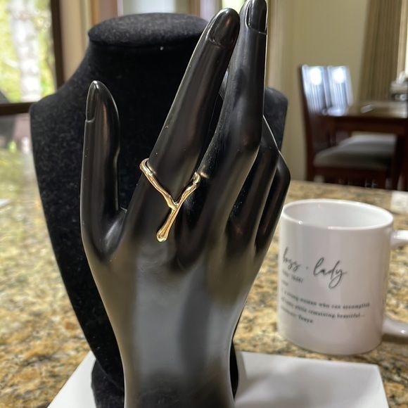 Gold Abstract Decor Ring - Picture 10 of 13